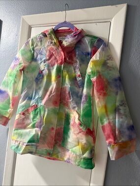 CoffeeShop Kids Tie-Dye Raincoat - Pink, Green, Yellow, Blue, Purple